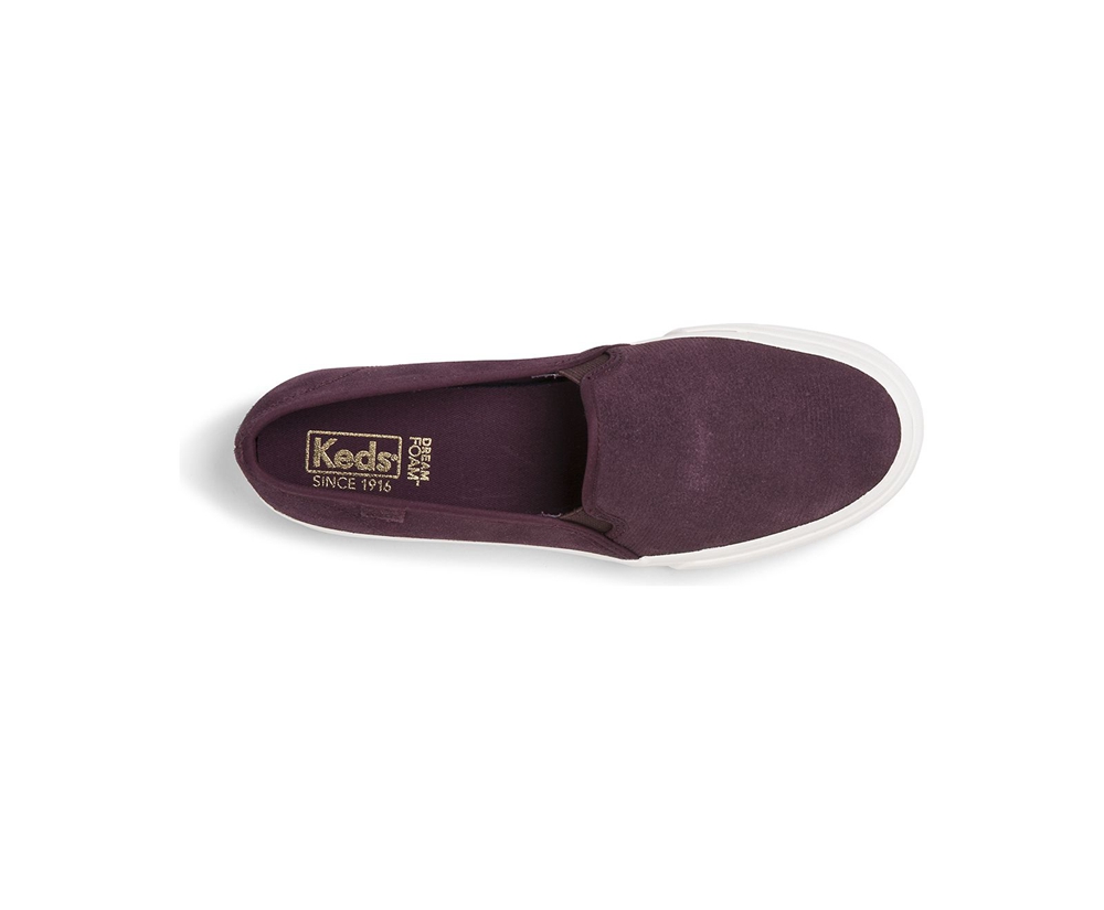 Keds Slip Ons Purple - Double Decker Suede - Womens USBGPA-506